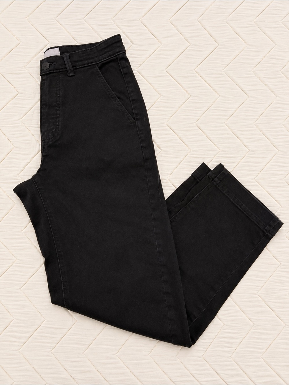 Everlane The Straight Leg Crop Black High Rise Pants Stretch